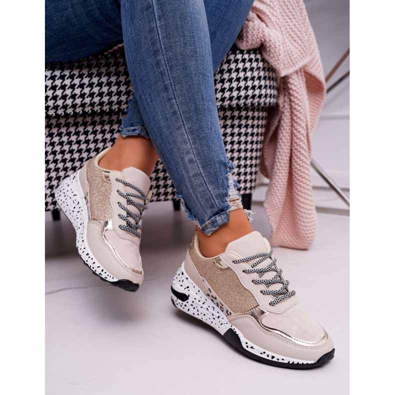 Zapatillas Deportivas Mujer Suela Gruesa Beige Nokien 2