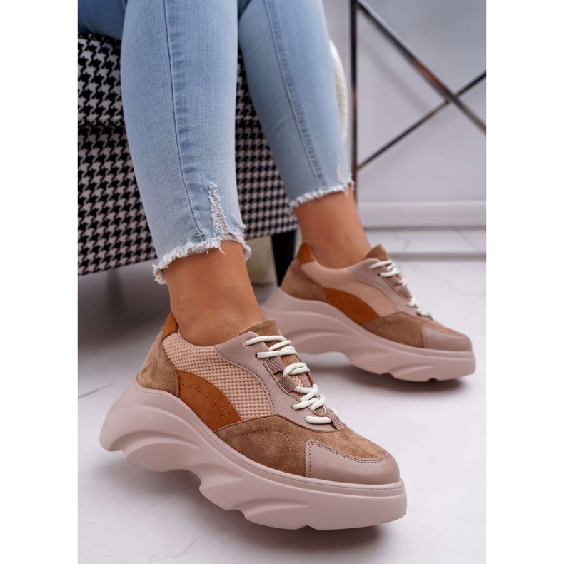 SEA Calzado Deportivo Mujer Suela Gruesa Camel Cardamon marrón 1