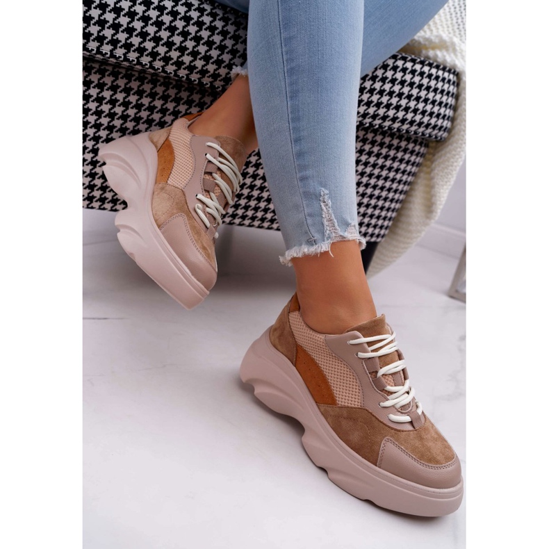 SEA Calzado Deportivo Mujer Suela Gruesa Camel Cardamon marrón 2