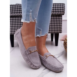 SEA Mocasines Mujer Ante Sonnero Gris 4