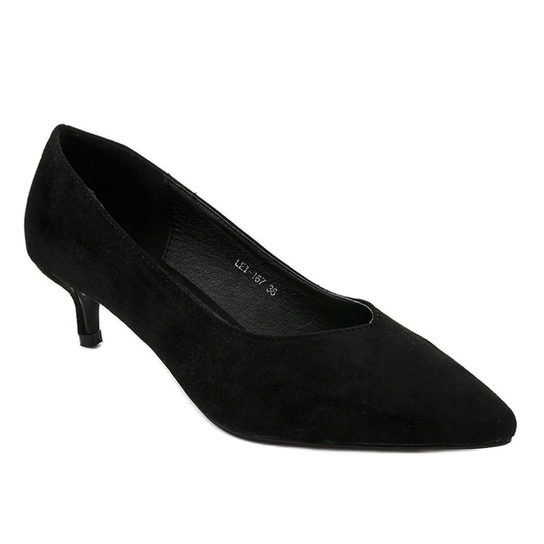 Bombas negras en el talón LEI-167 negro 1