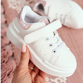 FRROCK Zapatilla deportiva infantil blanca con velcro Ilonka blanco rosado 5