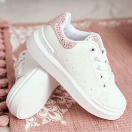 FRROCK Zapatilla deportiva infantil blanca con velcro Ilonka blanco rosado 9
