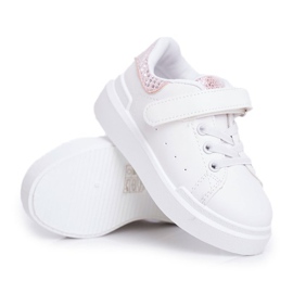 FRROCK Zapatilla deportiva infantil blanca con velcro Ilonka blanco rosa 1