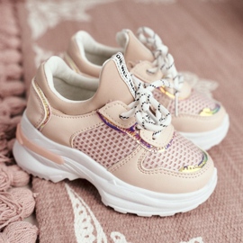 FRROCK Zapatos deportivos para niños Pink Matylda rosado 1