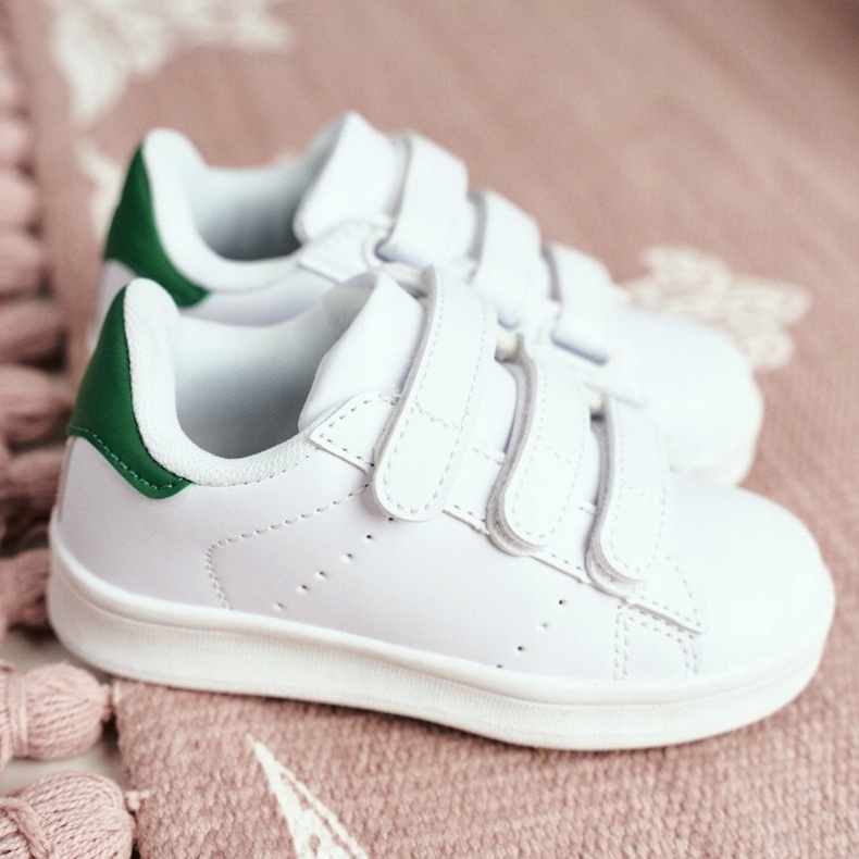 FRROCK Calzado Deportivo Infantil Juvenil Blanco Velcro Fifi verde 1