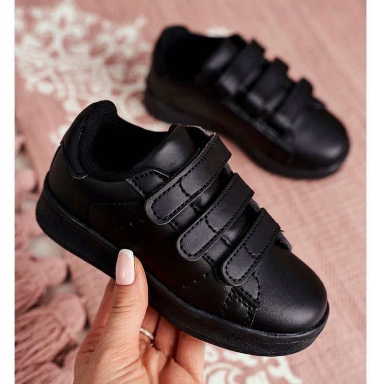 FRROCK Calzado Deportivo Infantil Juvenil Negro Fifi con Velcro 1