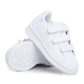 FRROCK Calzado Deportivo Infantil Juvenil Con Velcro Blanco y Plata Fifi 6