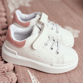 FRROCK Calzado Deportivo Infantil Juvenil Con Velcro Blanco Y Rosa Bilbo rosado 3