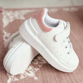 FRROCK Calzado Deportivo Infantil Juvenil Con Velcro Blanco Y Rosa Bilbo rosado 5