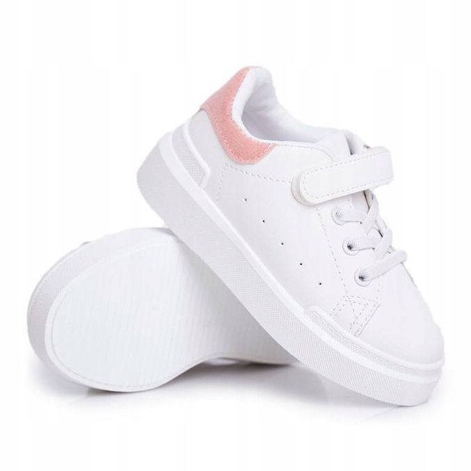 FRROCK Calzado Deportivo Infantil Juvenil Con Velcro Blanco Y Rosa Bilbo rosado 1