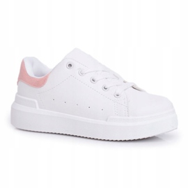 FRROCK Calzado Deportivo Infantil Juvenil Con Velcro Blanco Y Rosa Bilbo 2