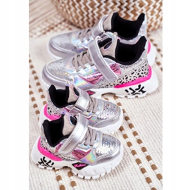 FRROCK Calzado Deportivo Infantil Con Velcro Plateado Be Happy gris 4