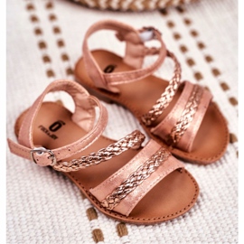 FRROCK Sandalias para niños Champagne Kremo rosado amarillo 3