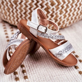 FRROCK Sandalias Kremo plateadas para niños gris 3