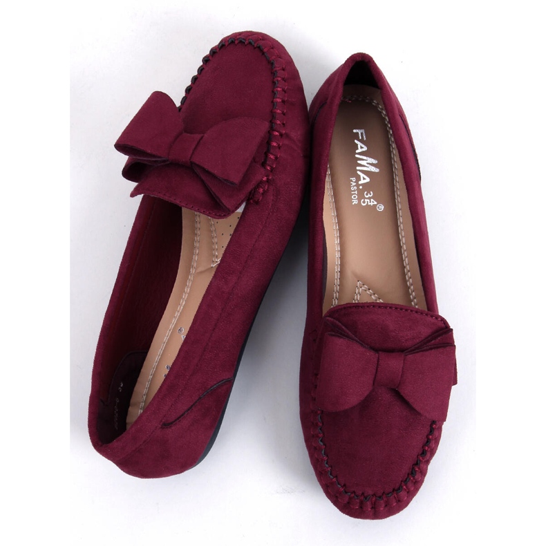 Mocasines de mujer burdeos B2020-6 Wine rojo 2
