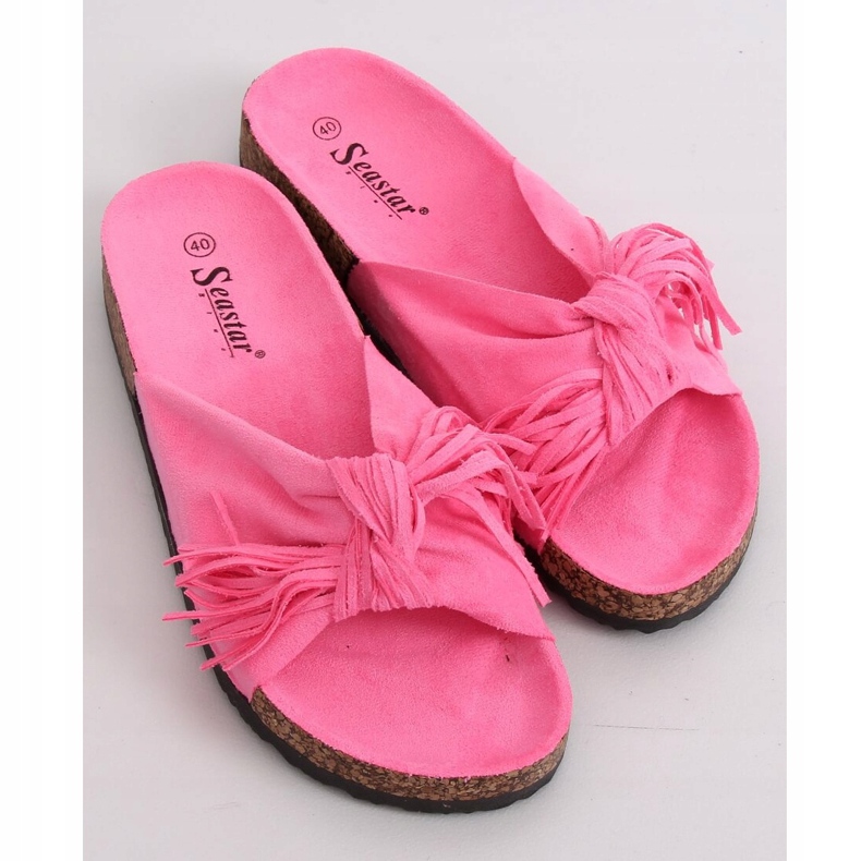 Pantuflas boho rosa de mujer CK136P Fushie rosado 1 Pantuflas boho rosa de mujer CK136P Fushie rosado 1