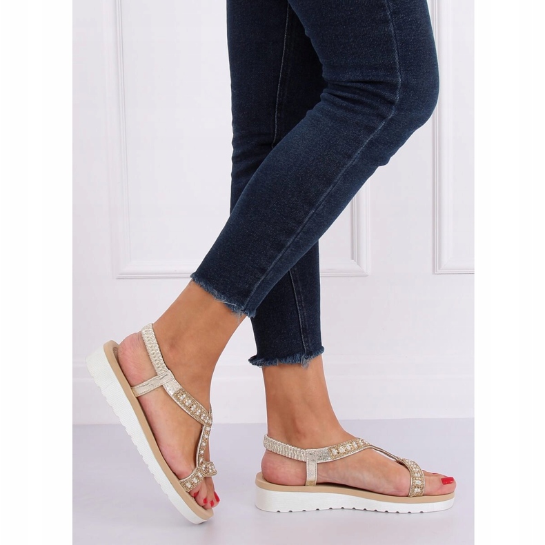 Sandalias doradas para mujer HD-129 Gold dorado 2