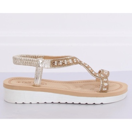 Sandalias doradas para mujer HD-129 Gold dorado 4
