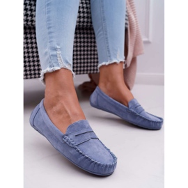 SEA Mocasines Azules De Mujer Ante Bolero 1