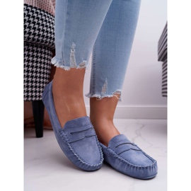 SEA Mocasines Azules De Mujer Ante Bolero 3