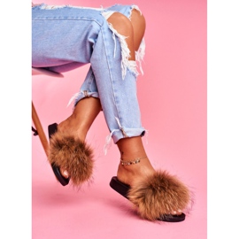 Pantuflas de Mujer con Piel Natural Camel Naturis marrón 1