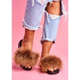 Pantuflas de Mujer con Piel Natural Camel Naturis marrón 2