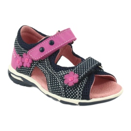 Sandalias velcros Ren But azul marino rosa blanco 1