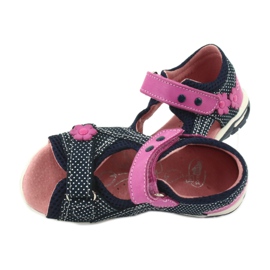 Sandalias velcros Ren But azul marino rosa blanco 4