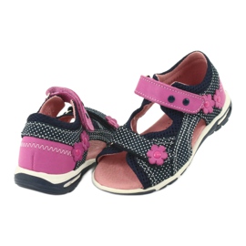 Sandalias velcros Ren But azul marino rosa blanco 3