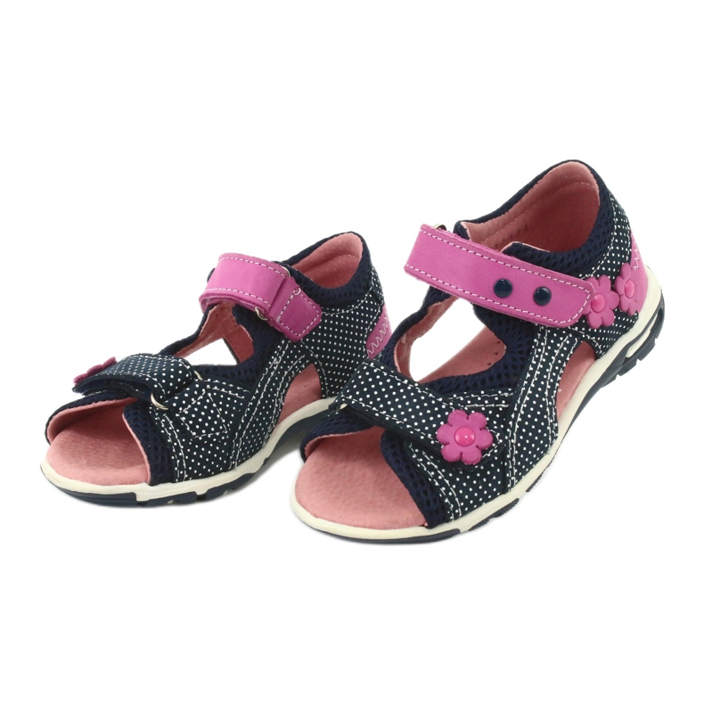 Sandalias velcros Ren But azul marino rosa blanco rosado 2