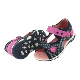 Sandalias velcros Ren But azul marino rosa blanco 5