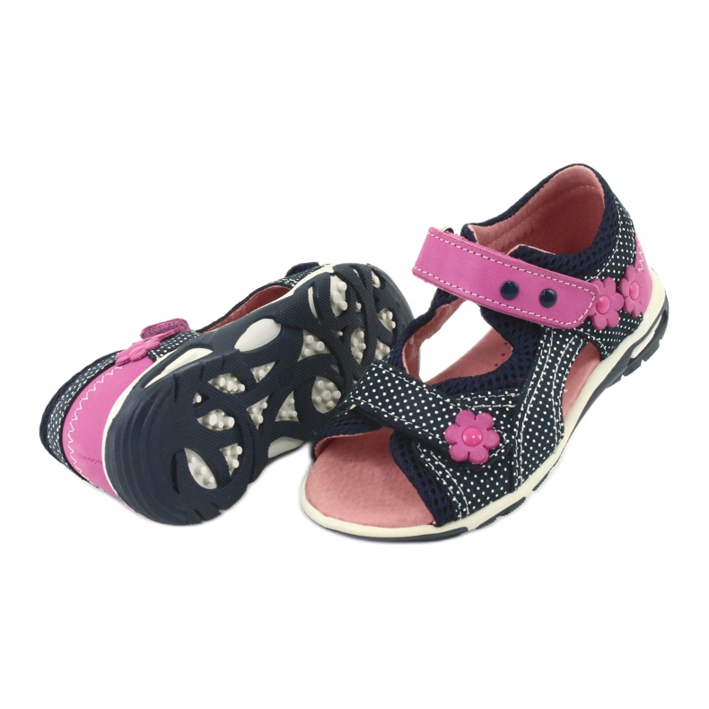 Sandalias velcros Ren But azul marino rosa blanco rosado 5