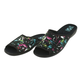 Zapatillas de casa de mujer flores Adanex 24301 negro azul rosado verde 3