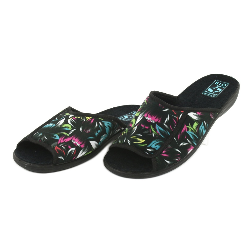 Zapatillas de casa de mujer flores Adanex 24301 negro azul rosa verde 3