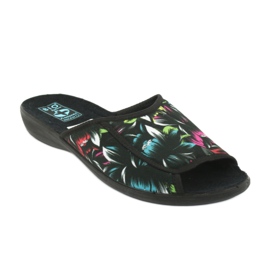 Zapatillas de casa de mujer flores Adanex 24301 negro azul rosado verde 1