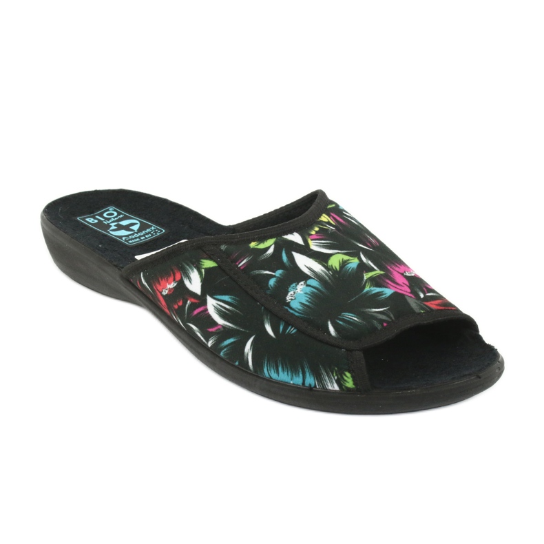 Zapatillas de casa de mujer flores Adanex 24301 negro azul rosa verde 1