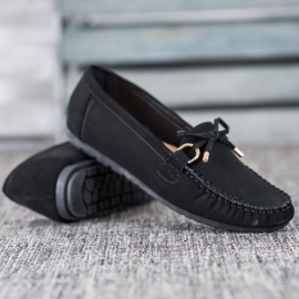 Diamantique Mocasines negros con cuero ecológico 4