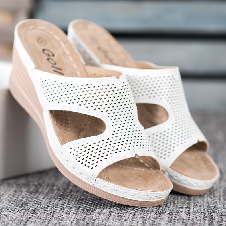 GOLL Pantuflas de cuña ligeras blanco 2