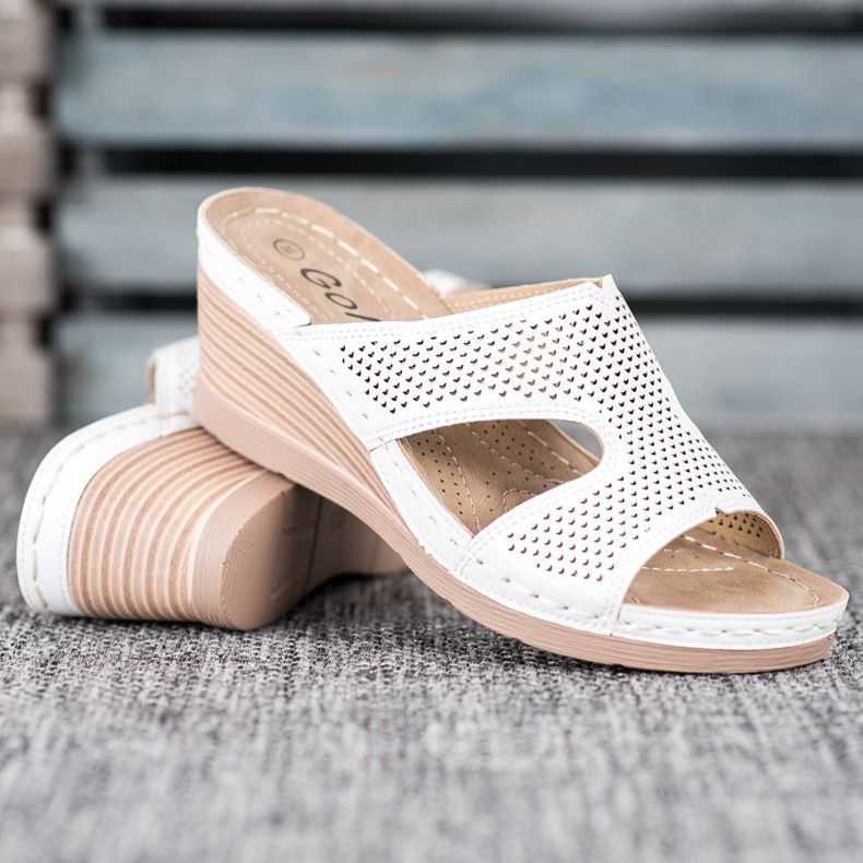 GOLL Pantuflas de cuña ligeras blanco 1