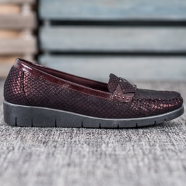 SHELOVET Mocasines de textil rojo 1