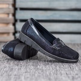 SHELOVET Mocasines de textil azul 2