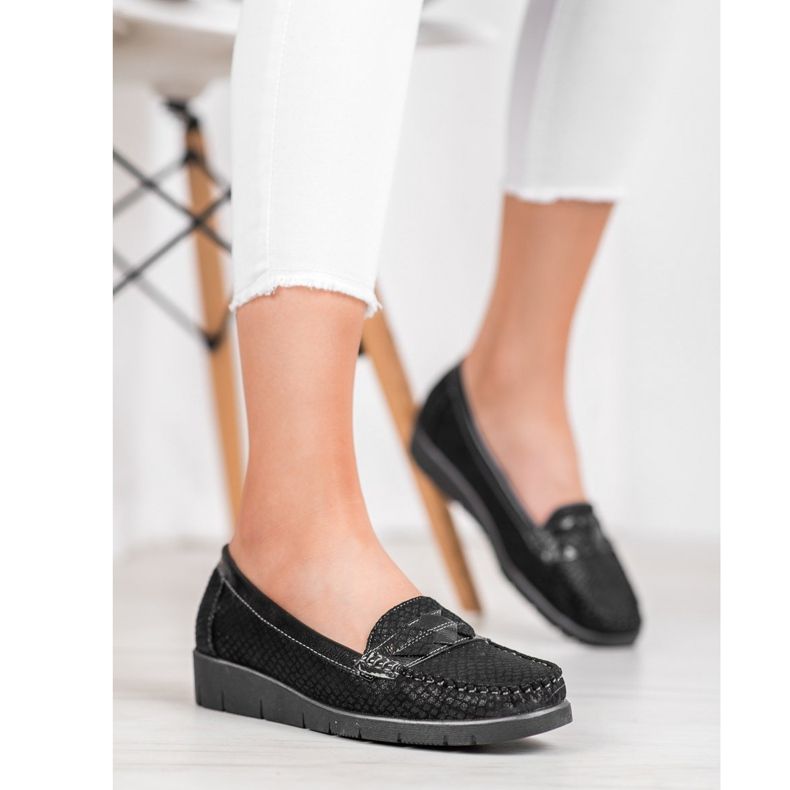SHELOVET Mocasines de textil negro 1 SHELOVET Mocasines de textil negro 1