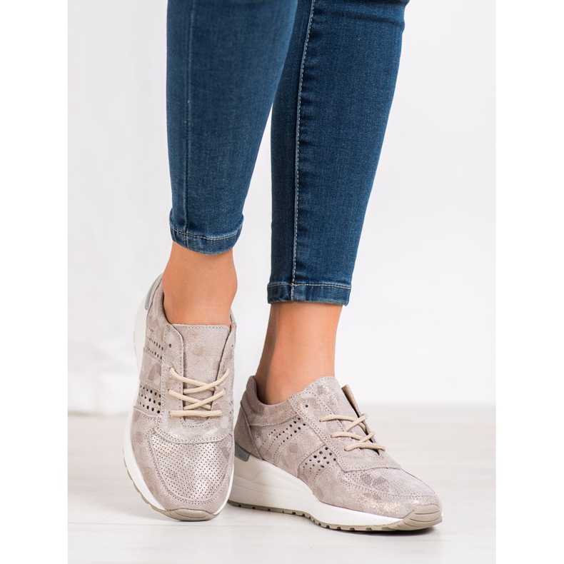 Filippo Zapatillas de cuero con cuña amarillo 1