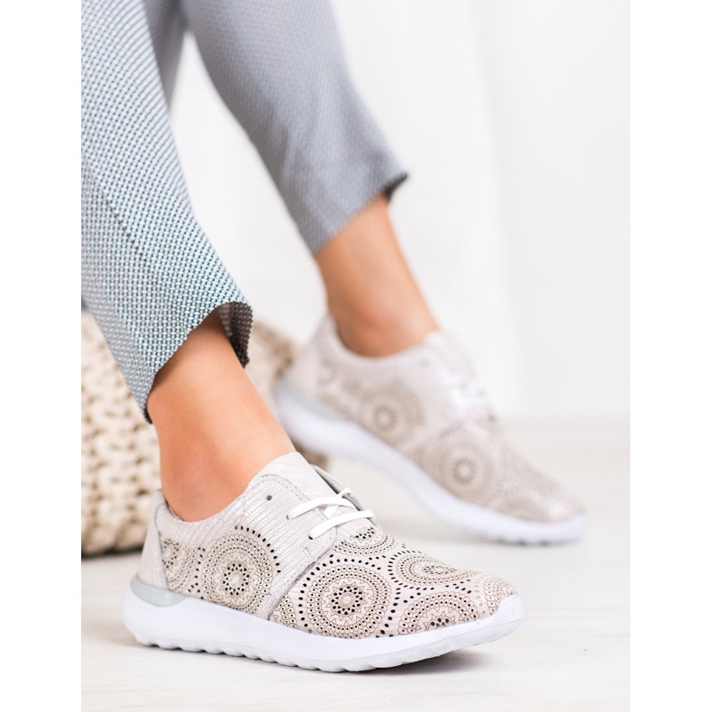 Filippo Calzado deportivo de cuero rosa 1