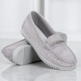 Filippo Mocasines de piel en la plataforma gris 3