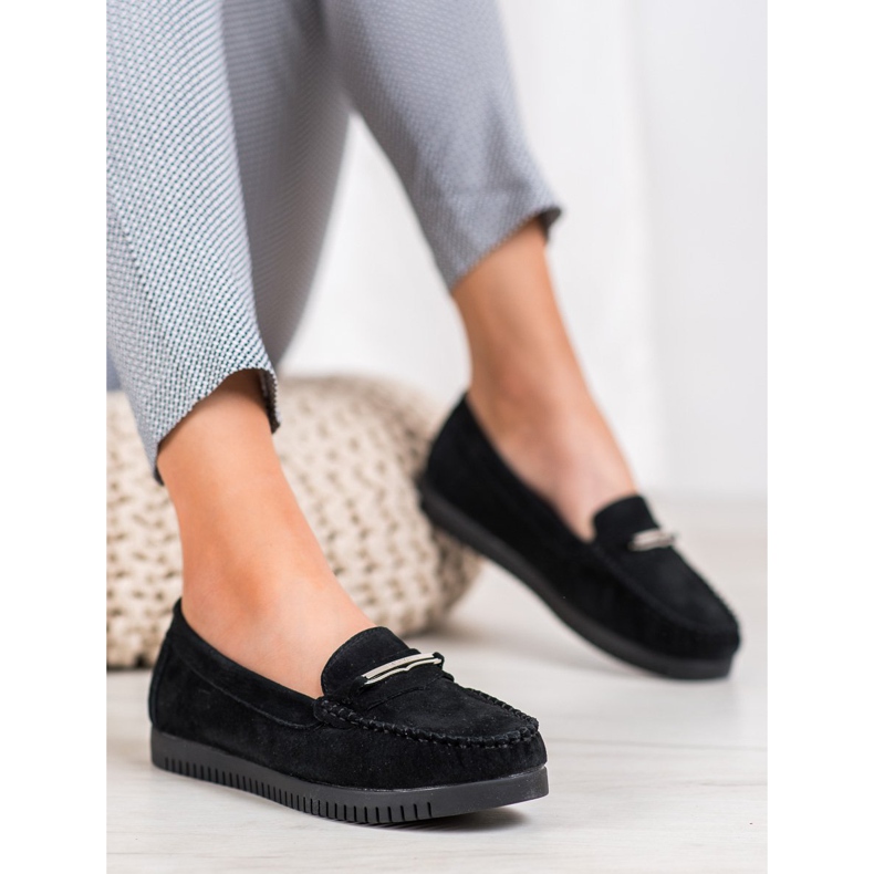 Filippo Mocasines de piel en la plataforma negro 1