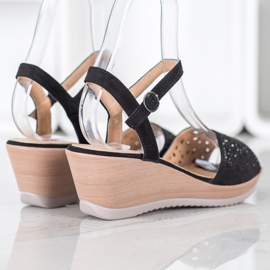 SHELOVET Sandalias ligeras caladas negro 2