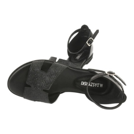 M.Daszyński Sandalias negras con tacón Daszyński MR1848-17 negro 4