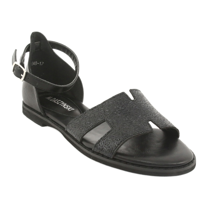 M.Daszyński Sandalias negras con tacón Daszyński MR1848-17 negro 1